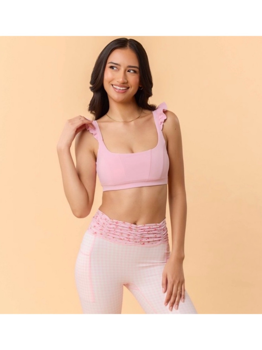 Blogilates Ruffle Corset Bra (Light Pink - Extra Large)